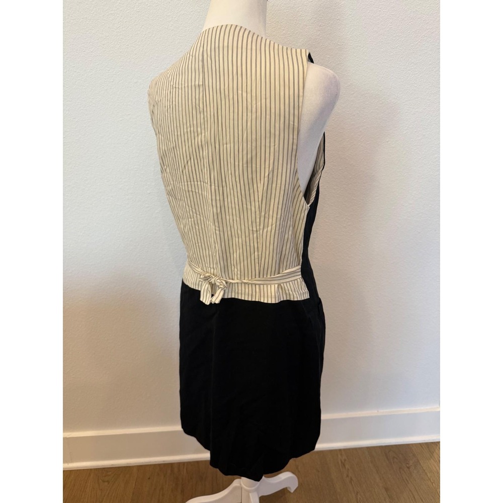 Ann Taylor‎ Vintage Wool Blend Black Button Front Sleeveless Dress 4 Vest Suit